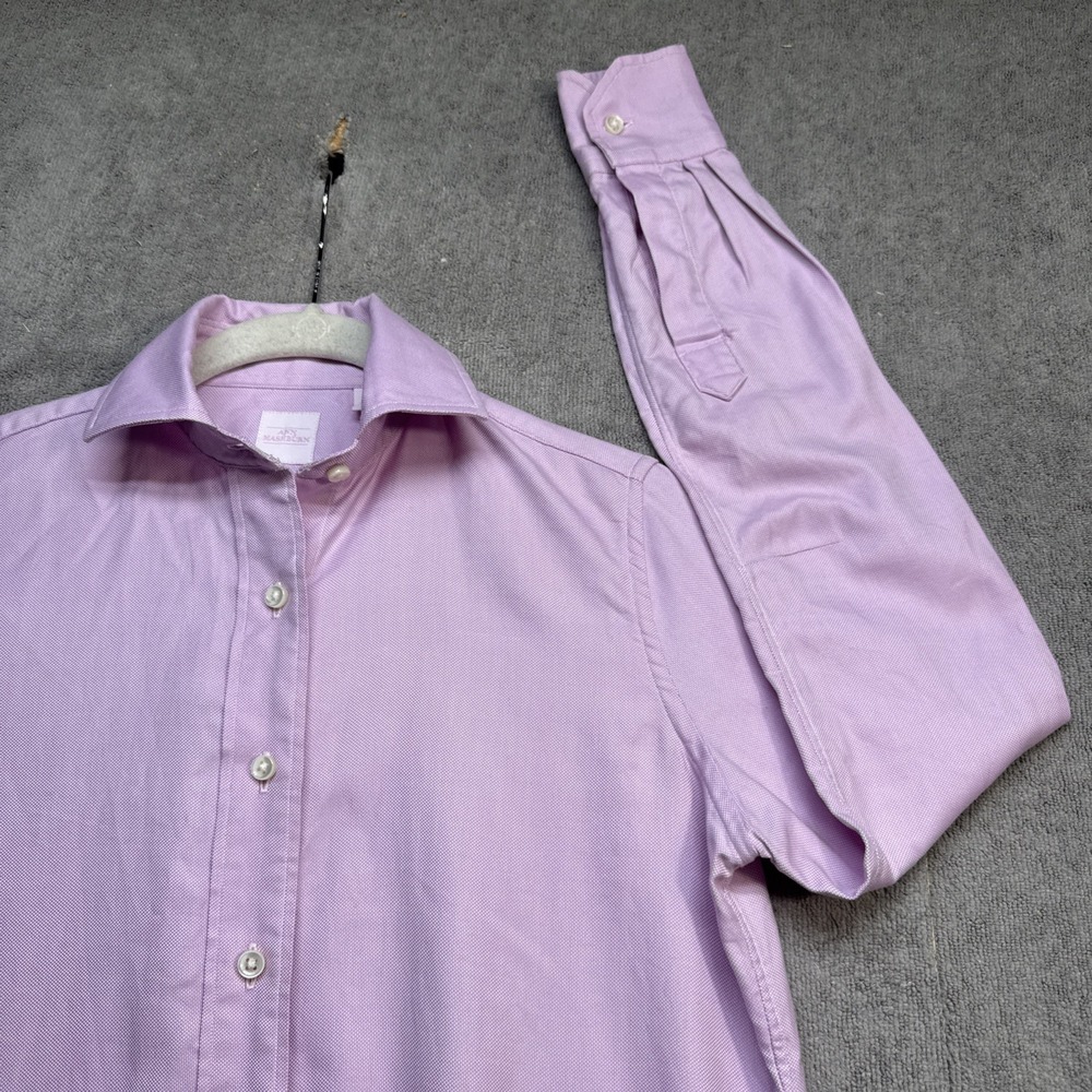 Ann Mashburn Women's XS Button Up Shirt Light Purple Oxford Cotton Classic Fit